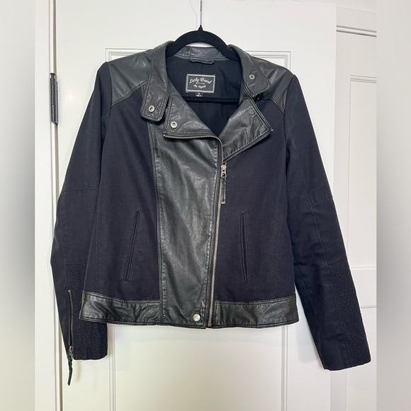 Lucky Brand Leather and Cotton Moto Jacket (Small) - Picture 3 of 5
